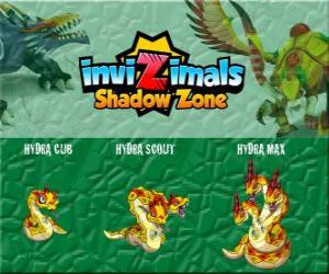 Puzzle Hydra Cub, Hydra Scout, Hydra Max. Invizimals Shadow Zone. Παράξενο και επικίνδυνο πλάσμα με τρία κεφάλια που γυρίζουν στην πέτρα όσους αναζητούν στα μάτια τους